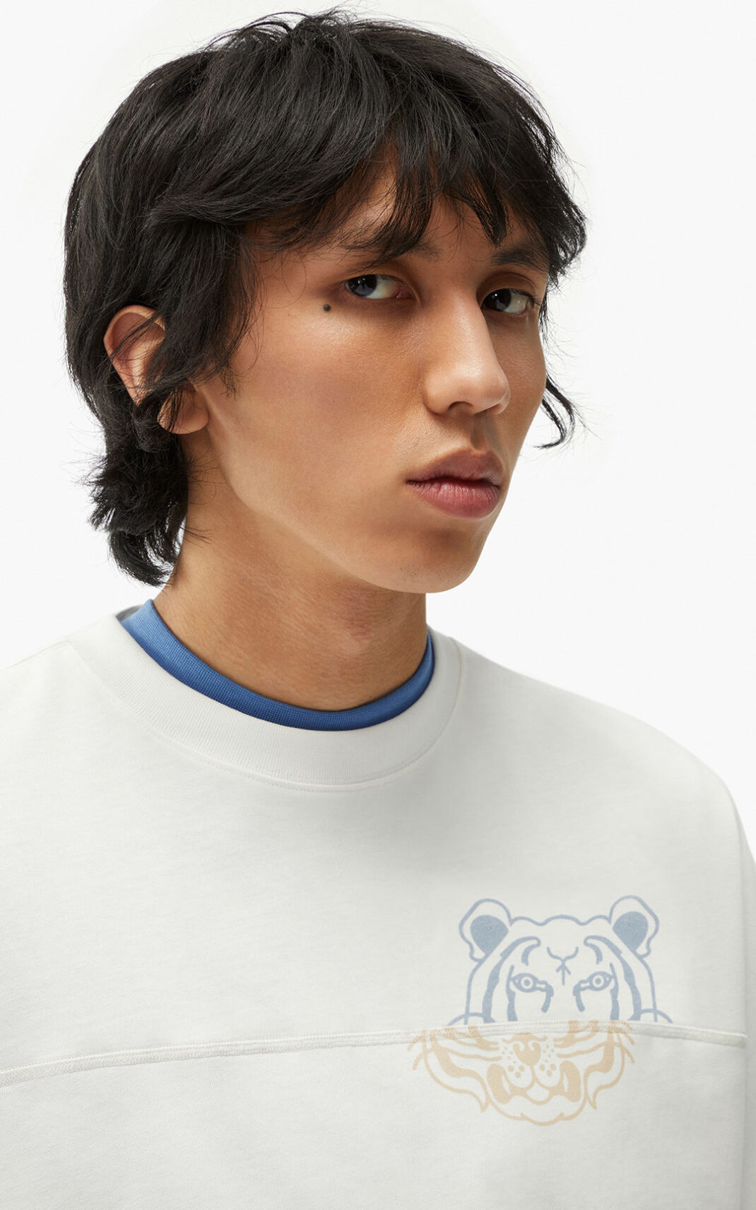 Kenzo K 虎 oversized Tシャツ メンズ 白 - PBADWL675